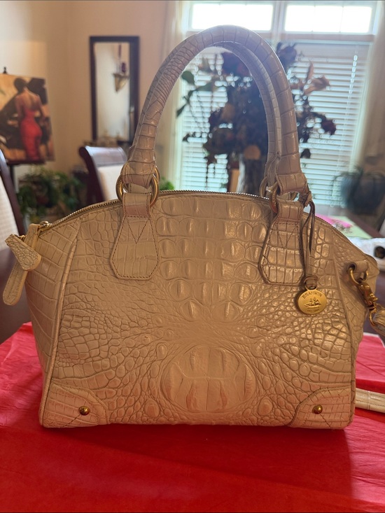 Brahmin Handbags - Brahmin Croc-Embossed Satchel White
